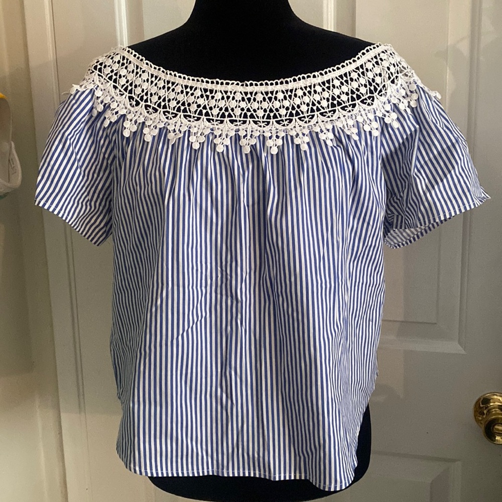 Striped blue and white shirt✨